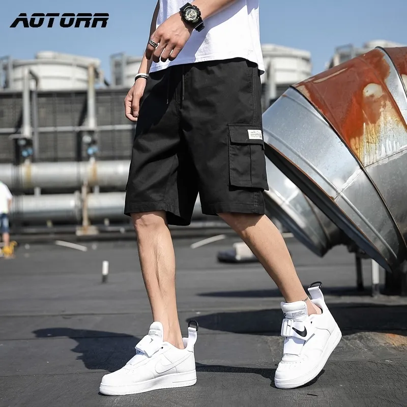 Harajuku Homens Casuais Verão Moda Carga Mens de Trabalho Masculino Calças Curtas De Alta Qualidade Calções Masculinas 210316