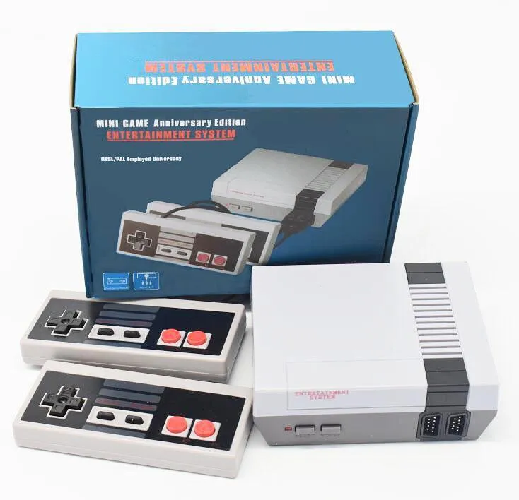 Consola de videojuegos clásica Mini salida de TV Portátil AV 4Bit Reproductor de juegos retro Incorporado 620 500 Juegos de regalo con Hadnles para Nes Niños Adultos Caja de venta al por menor Embalaje