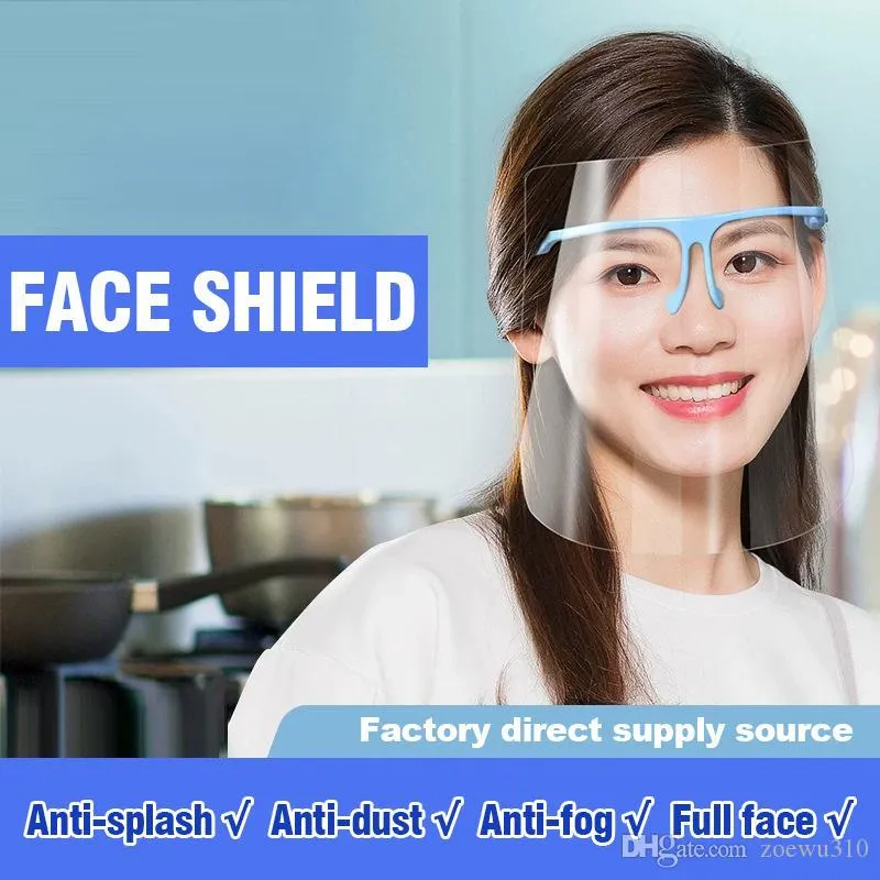 주방 도구 마스크 안전 FaceShield 투명한 맑은 프레임 플라스틱 재사용 가능한 보호 절연 안티 스플래피 안개 오일 스플래시 얼굴 실드 YL0192