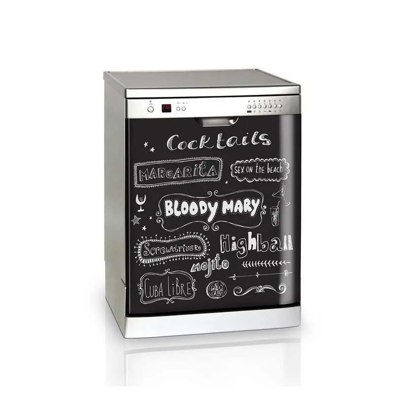 Menu cocktail 3D Lavastoviglie Frigorifero Adesivo congelatore Carta da parati per porta del frigorifero per bambini 210308