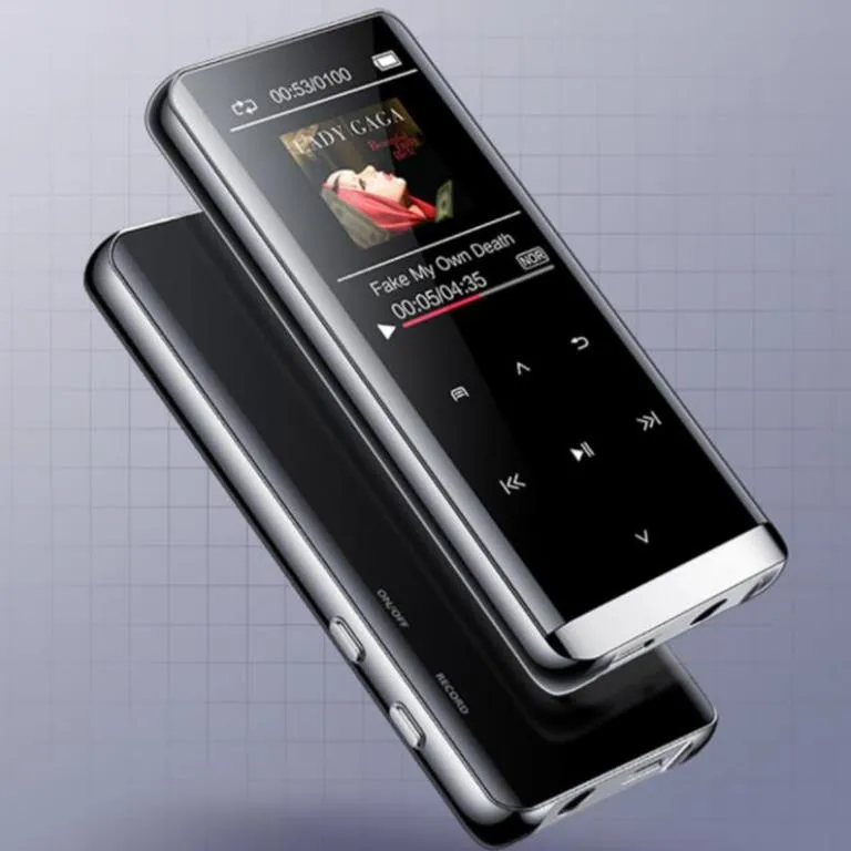 Lecteur MP3 8 Go 16 Go 32 Go Lecteur MP3 avec Bluetooth Festival Présent 28 langues différentes Portable HiFi Looseless Trouvé E-book Écran Tactile