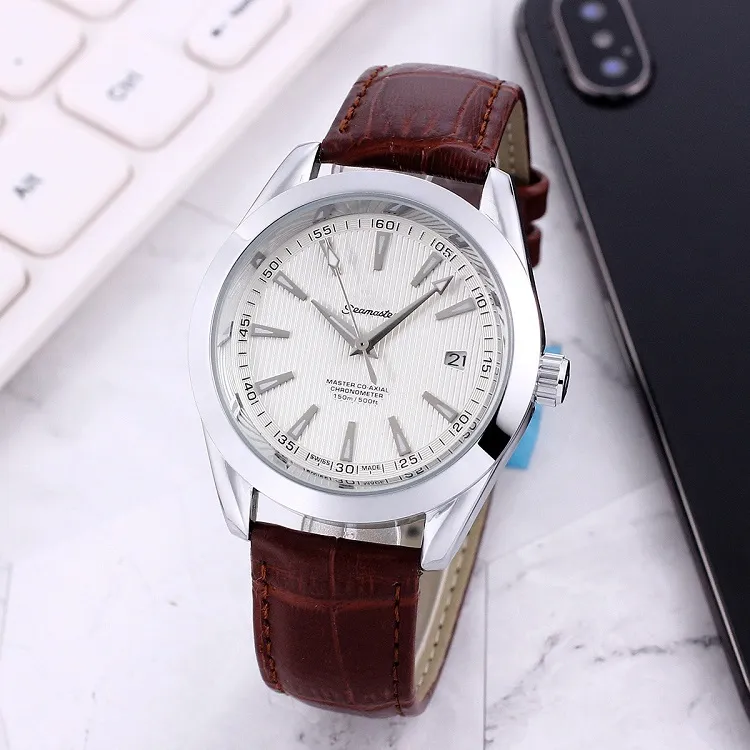 2021 New High Quality Watches Three Es Mens Automatic Mechanical Watch Designer Wristwatches Top Brand Fashion Leather Strap