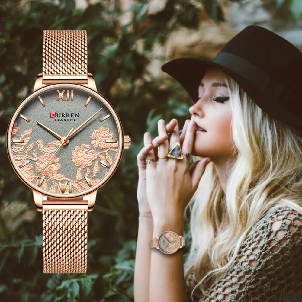 女性のブランドの贅沢なステンレススチールのストラップ腕時計のためのトップブランドの贅沢なステンレス鋼のストラップの腕時計スタイリッシュなクォーツの女性が見る