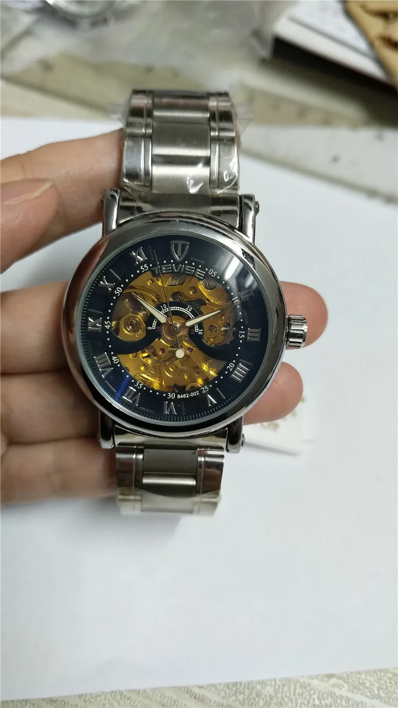 Skeleton Mens Watches: Automatic Mechanical Watch with Visible Movement,  Stainless Steel Case, Luxury Skeleton Watches for Men