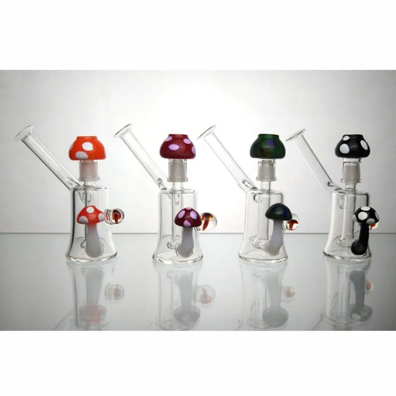 Qualité Coloré Champignon huile Dab plates-formes Verre bong tuyau d'eau narguilé Bubbler 5 pouces 14.5mm Dôme Nail Femelle Joint