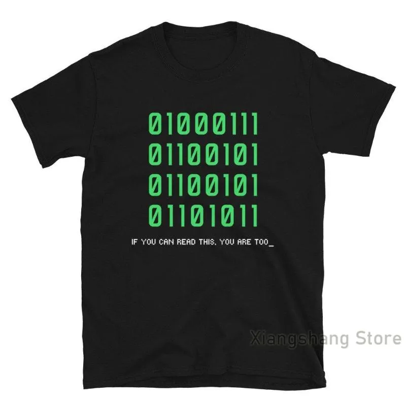 Men's T-Shirts Funny Computer Binary Code Programmer Developer Geek Tech Gift Unisex T-Shirt Cotton Casual Men T Shirt Women's Tee Shirts To