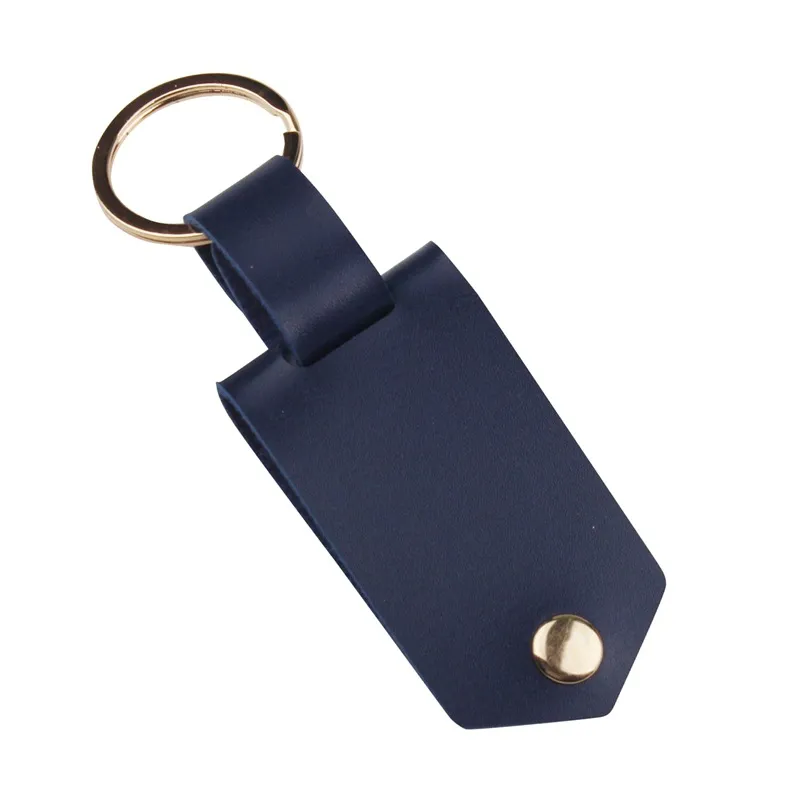 Leather Keychains Pendant Sublimation Blank Aluminum Alloy Car Key Ring Heat Transfer DIY Decorative Keychain Free DHL