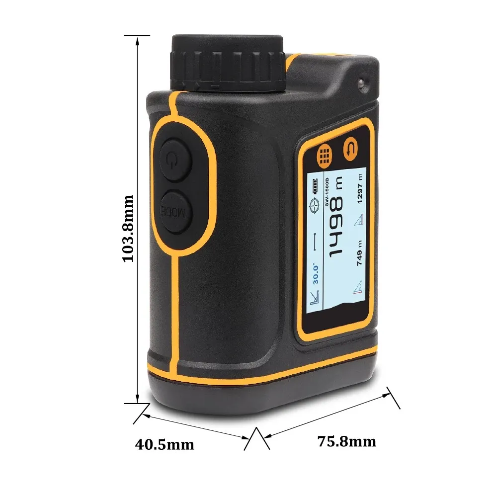 Freeshipping Telescoop Laser Range Finder Digitale Afstandsmeter Jacht Monoculair Golf RangeFinder LCD-scherm Roulette meetlint