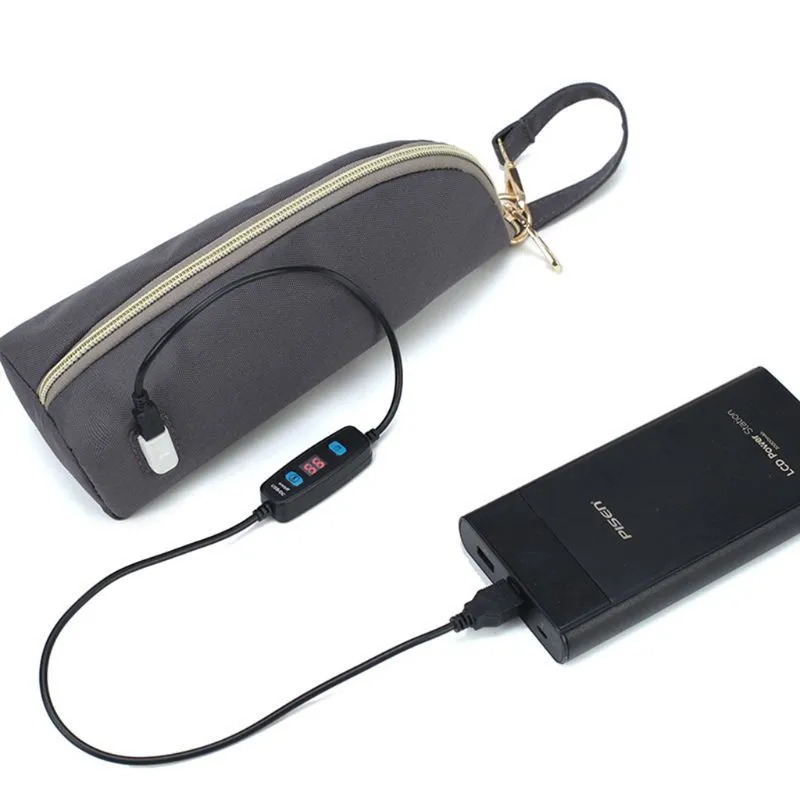 Bebek Bebek Açık Şişe Isıtıcı USB Taşınabilir Seyahat Arabası Çanta Yalıtımlı Sıcak Su Süt Hızlı Yalıtım Isıtıcı 210226