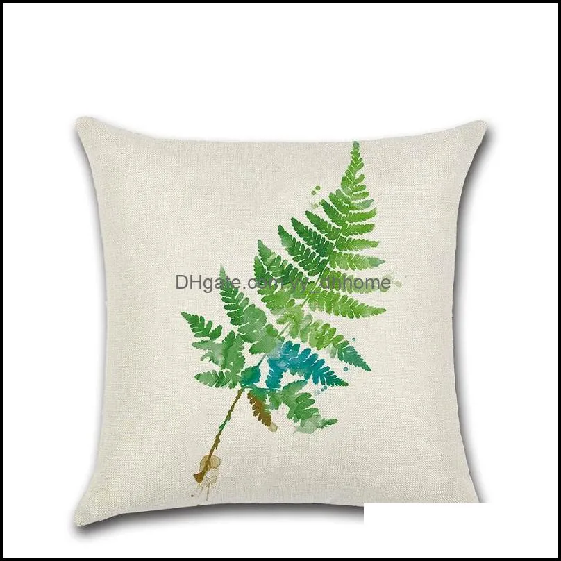 Rainforest Pillow Case Green Leaf Plant Linen Pillows Square Cushion Cases Cover Green Leaves Bedroom Home Decorative Pillowcase