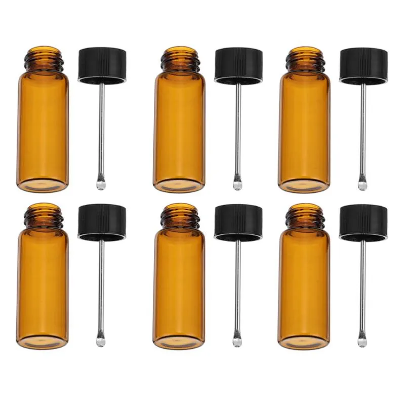 زجاجات التخزين الجرار 6 قطع الزجاج البسيطة العملية مختومة مع ملعقة