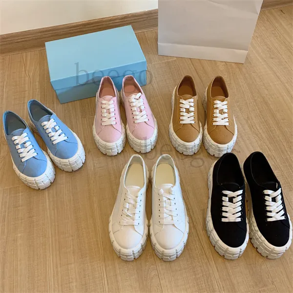 Triangle logo designers casual shoes Platform Double Wheel Nylon Sneakers Women Womens for White Sneaker Trainers Triple Thick bottom Luxury low gabardine for pink