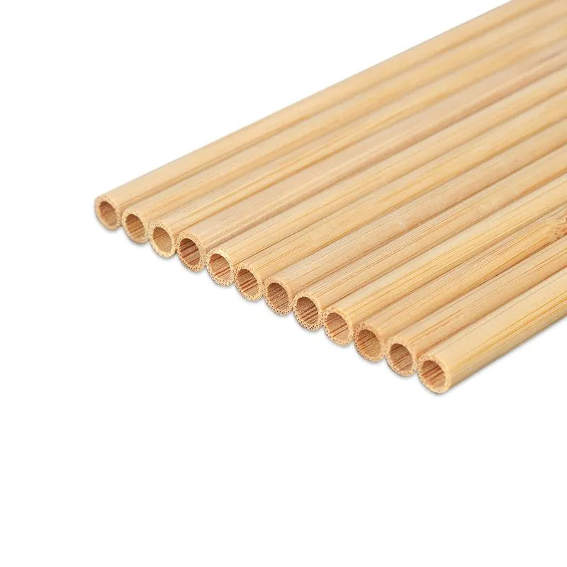 500pcs Natural 100% Bamboo Drinking Straws Eco-Friendly Sustainable Bamboo Straw Reusable Drinks for Party Kitchen Bar