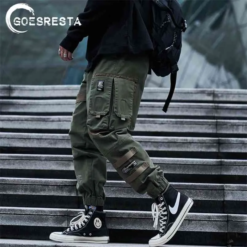 Pantalones de hombre Hip Hop Streetwear Joggers Pantalones de chándal Casual Algodón Harem Pantalones Harajuku Otoño Cargo Marca Ropa 210715