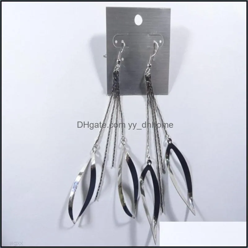 Dangle & Chandelier Earrings Jewelry Womens Tassel Long 2 Chain Hangers Peach-Shaped Slices Ear Hook Earring Drop Delivery 2021 Phffq