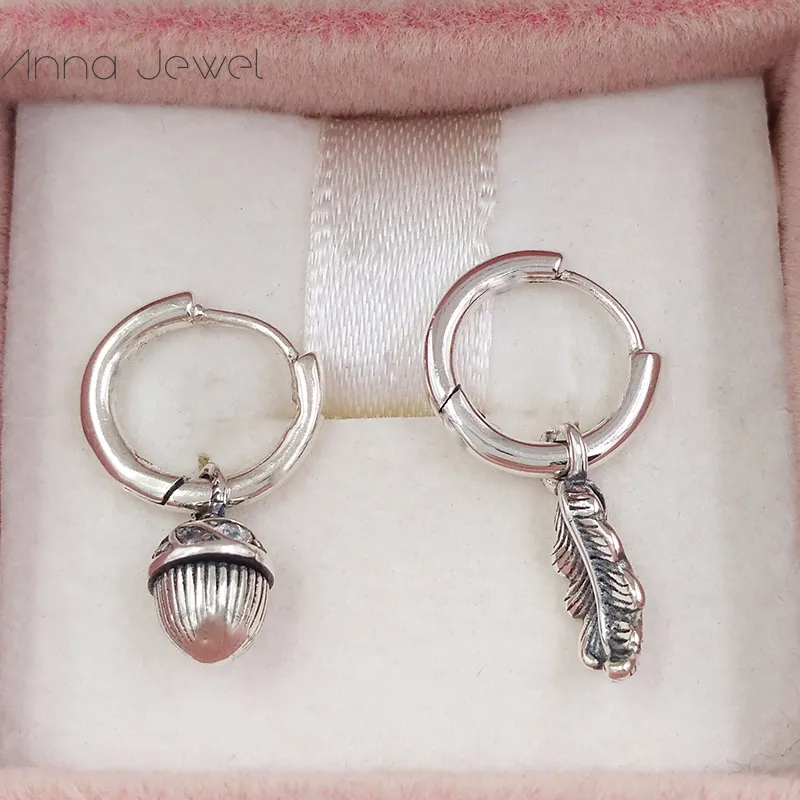 Acorn & sales leaf hoop earrings