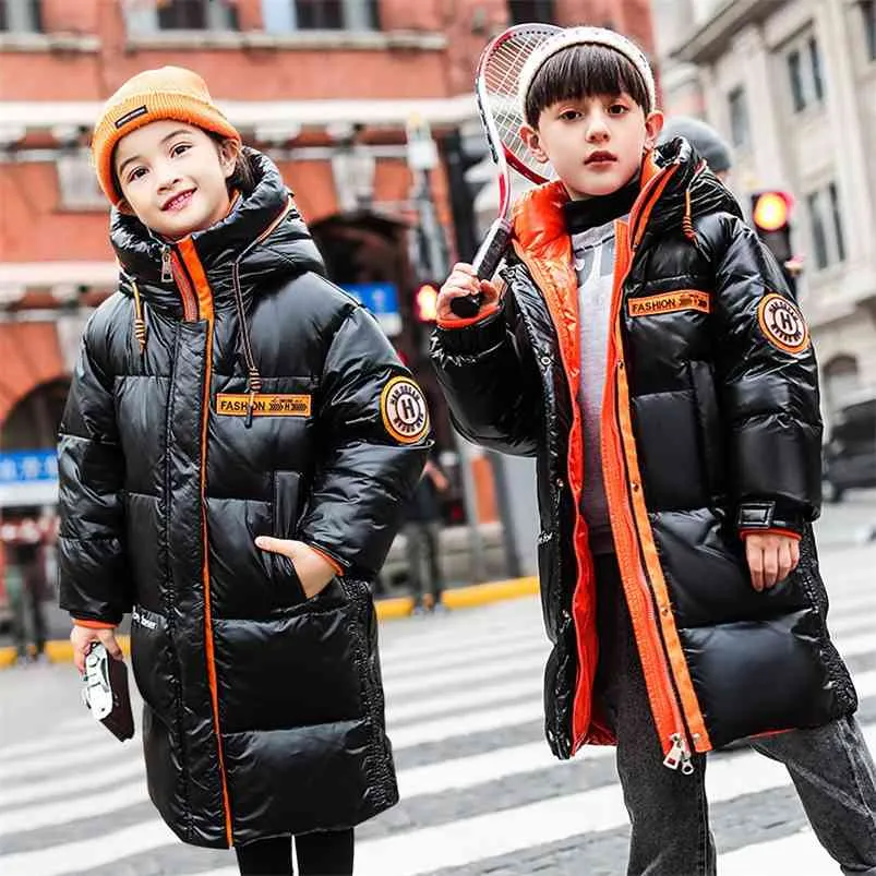Children Boys kids Winter Coat Jacket Fashion teenager Hooded Parka Wadded Outerwear Thicken Warm Outer Clothing girls clothes 210916
