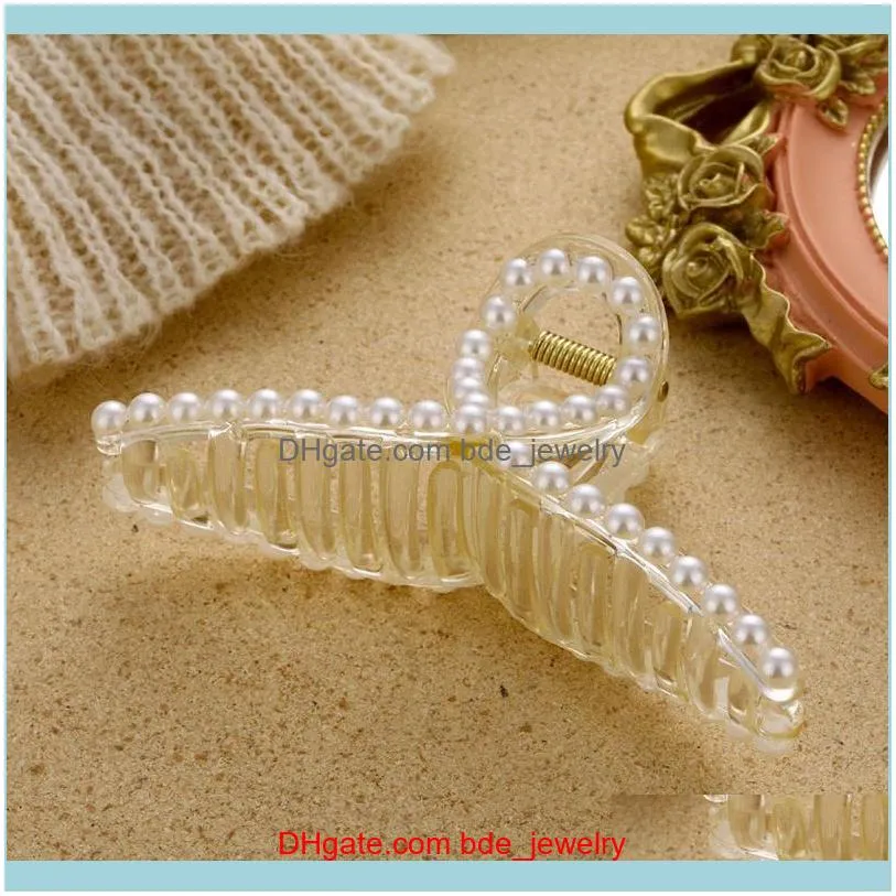Hair Clips & Barrettes 2021 White Pearl Hairpin Accessories Female Heart Butterfly Geometry Big Headdress Jewelry