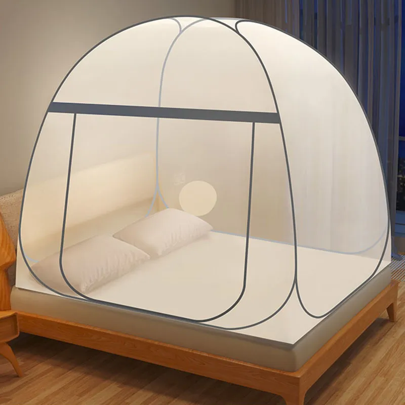 Nouvelle yourte moustiquaire pour simple lit double à baldaquin étudiants adultes ménage pliant portable filet tente anti-moustique 210316