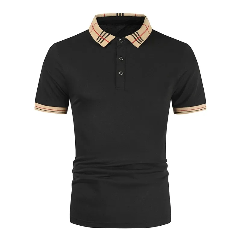 Sommer-Poloshirt für Herren, lässig, gestreift, Designer-Markenkleidung, Baumwolle, kurzärmelig, Business, homme, camisa, atmungsaktive Polos