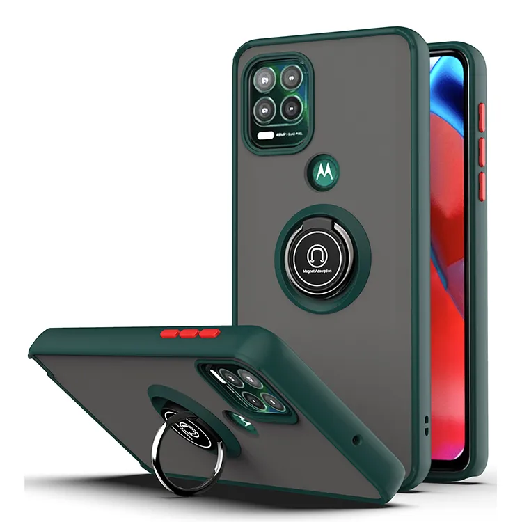 Telefoonhoesjes voor Moto G G6 G7 G8 G9 plus Power Play Stylus Pure Fast G30 G10 G20 G71 G100 G200 Roterende ring Car Bracket Beschermende hoes