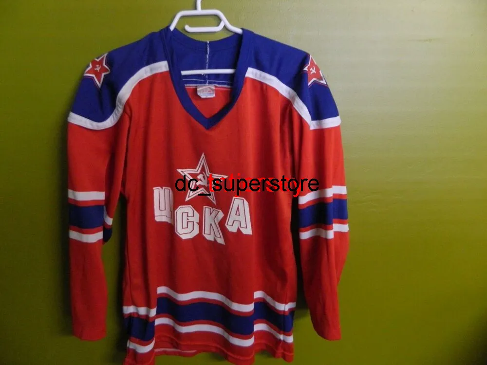 Custom Vintage CCM UCKA Russian Hockey Jersey Stitch Add Any Number