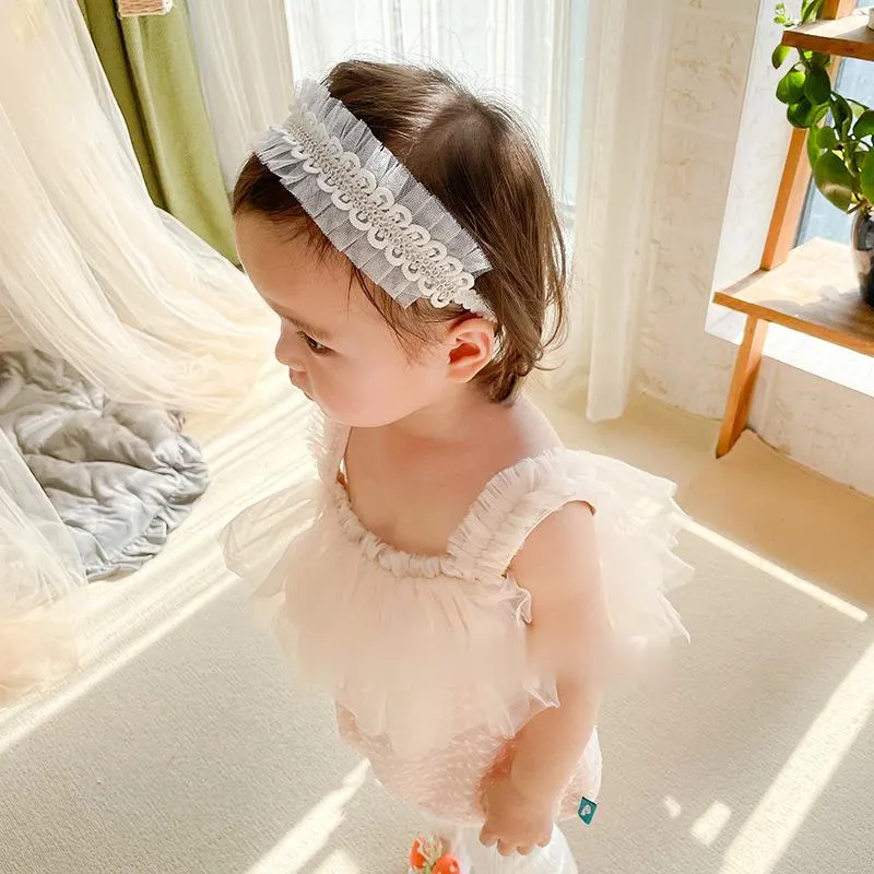 Spring/Summer 2021 New Children Lace Hair Ornament Baby Newborn Sweet Lace Hairband Fairy Infant Toddler Princess Headdress C6843