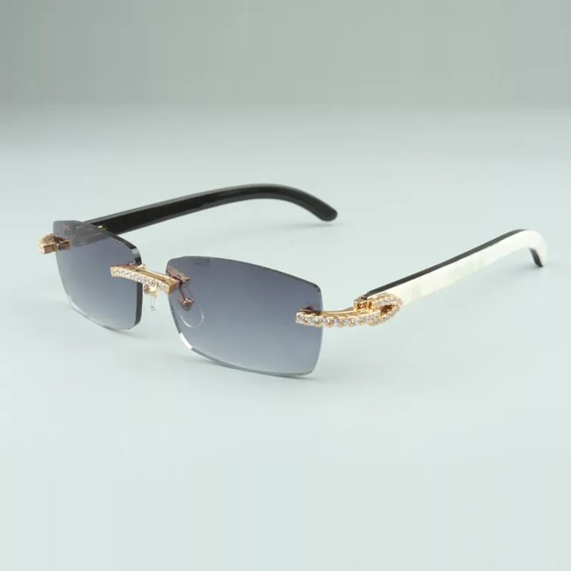 Enchanting Diamond Rimless Sunglasses Mens With Natural Mixed