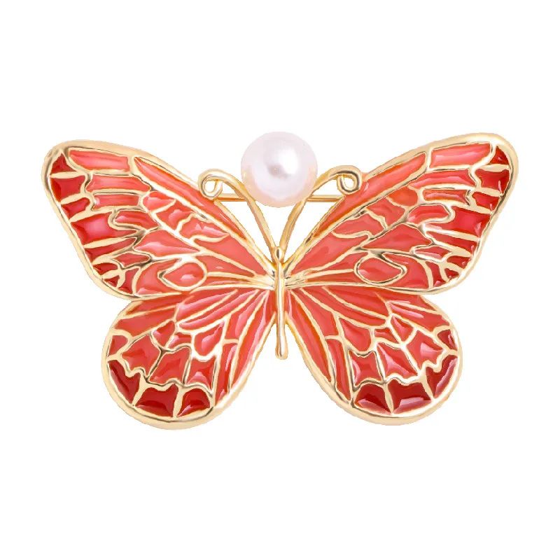 Botões coloridos vintage buttfly butfly pin esmalte broches para mulheres coath acessórios presentes