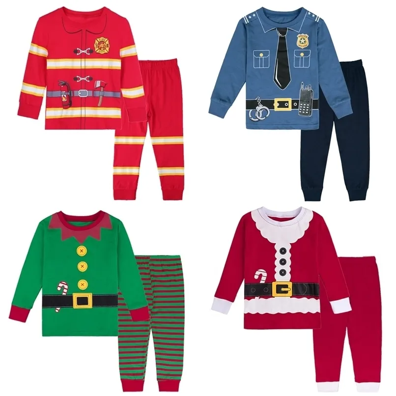 Christs Pigjama set per bambini ragazzi pijama bambini divertenti carnevale party sleepwear sleepwear toddler santa claus pjs 2-10 anni 220110