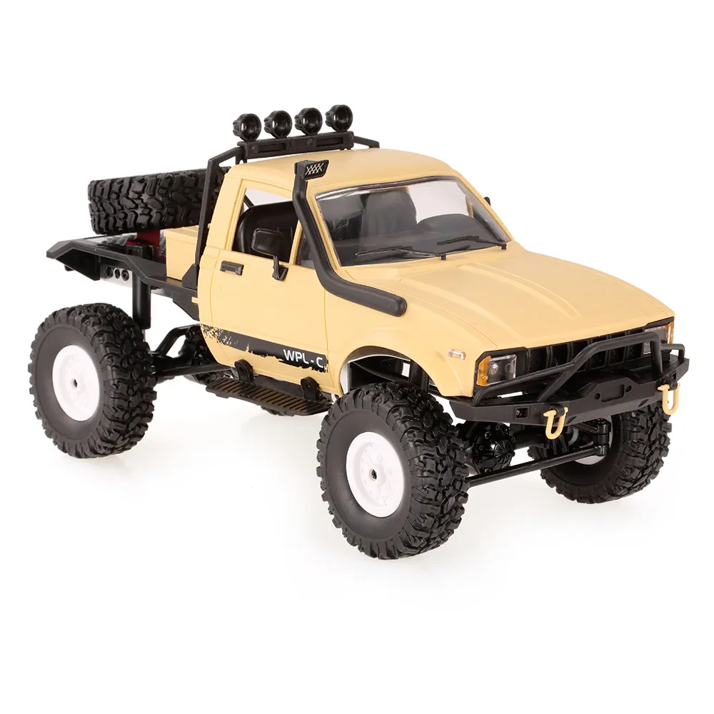 WPL C14 1/16 2.4 جيجا هرتز 4WD RC المجنزرة الطرق الوعرة نصف شاحنة سيارة مع المصباح RTR RC Crawler Car Kids Gifts