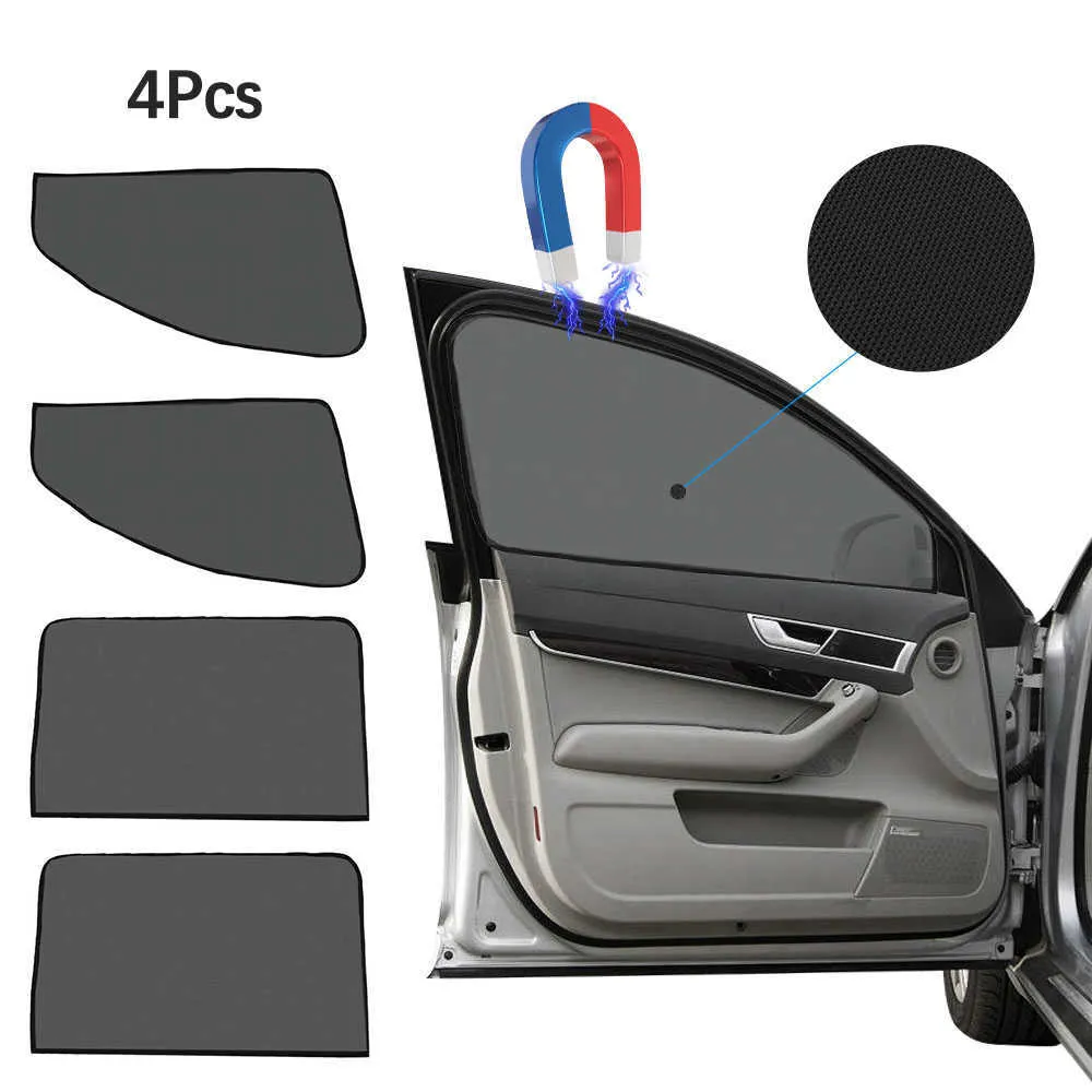 4Pcs Magnetic Car Side Window Sun Shade Cover Shield UV Protection Accessories