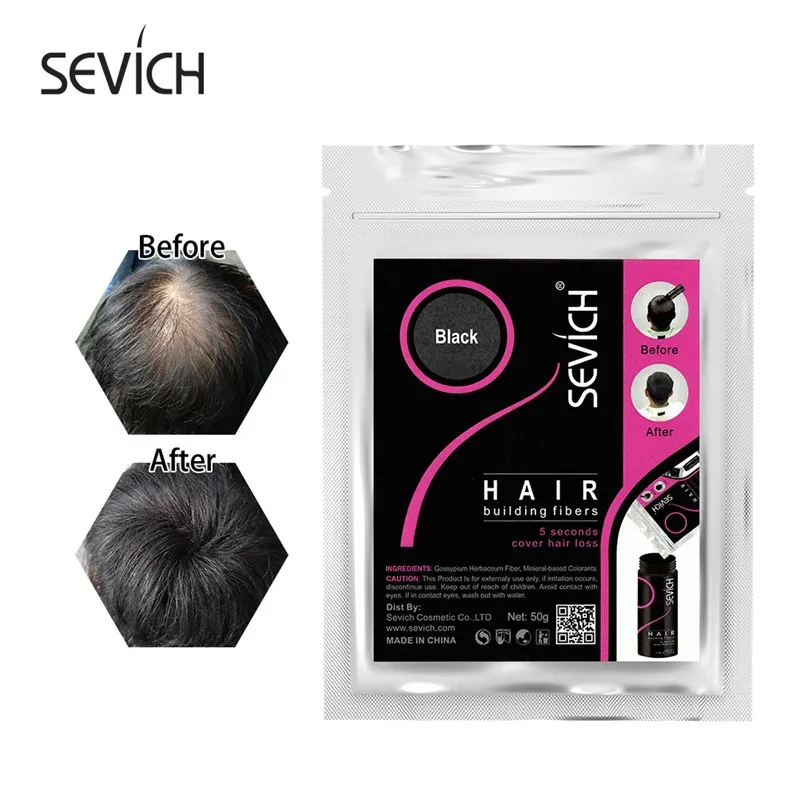 Produtos para perda de cabelo, espessamento instantâneo de fibra capilar em pó 50g, espessamento de fibras de construção capilar, 10 cores