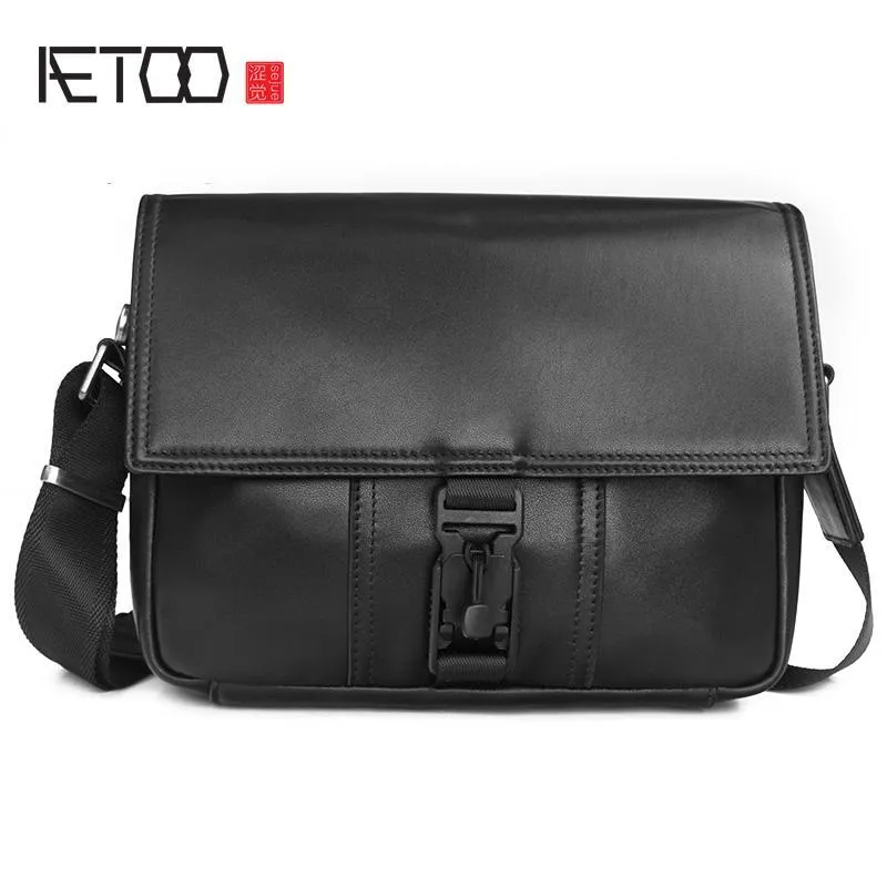 HBP AETOO Leather Mens Shoulder Bag, Mens Top Layer Cowhide Business Casual Messenger Bag, Fashionable Personality Trend Men's Bag