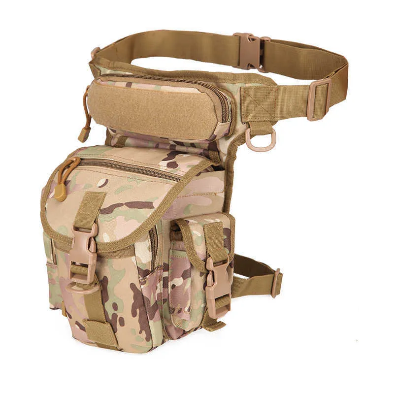 Sac tactique de jambe de baisse de cuisse avec la poche de bouteille d'eau sac de taille en nylon chasse militaire en plein air Camping escalade sacs de Sport Q0721261y