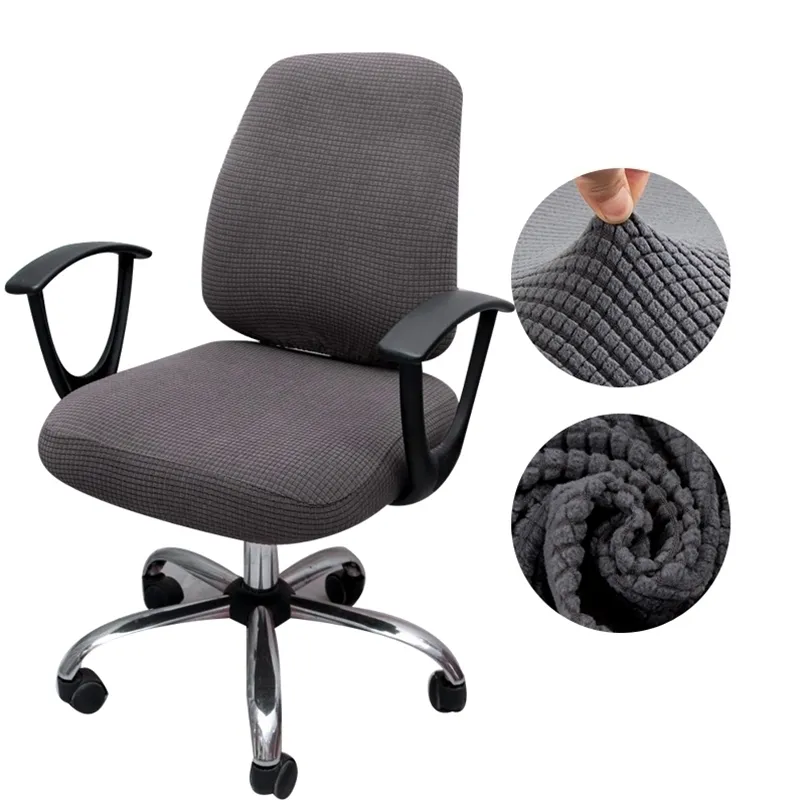 厚さの堅実なオフィスのコンピュータチェアの椅子カバースパンデックススプリットシートユニバーサルアンチダストアームチェア211116