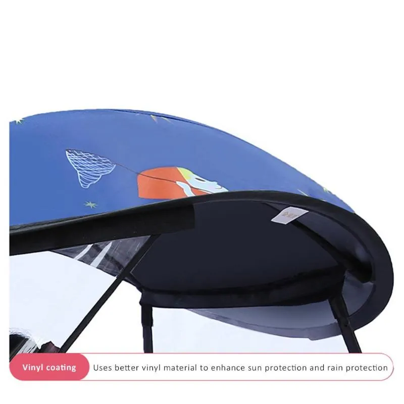 Tenda parasole per moto elettrica per auto, tendalino per bicicletta impermeabile durevole, universale per batteria per bici 270O