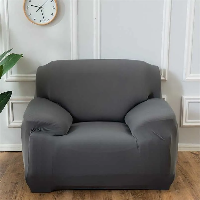 Cover di divano normale per salotto Polyester Elastic Angolo Couch Slipcovers Protezione sedia 1/2/3/4 Seater 211116