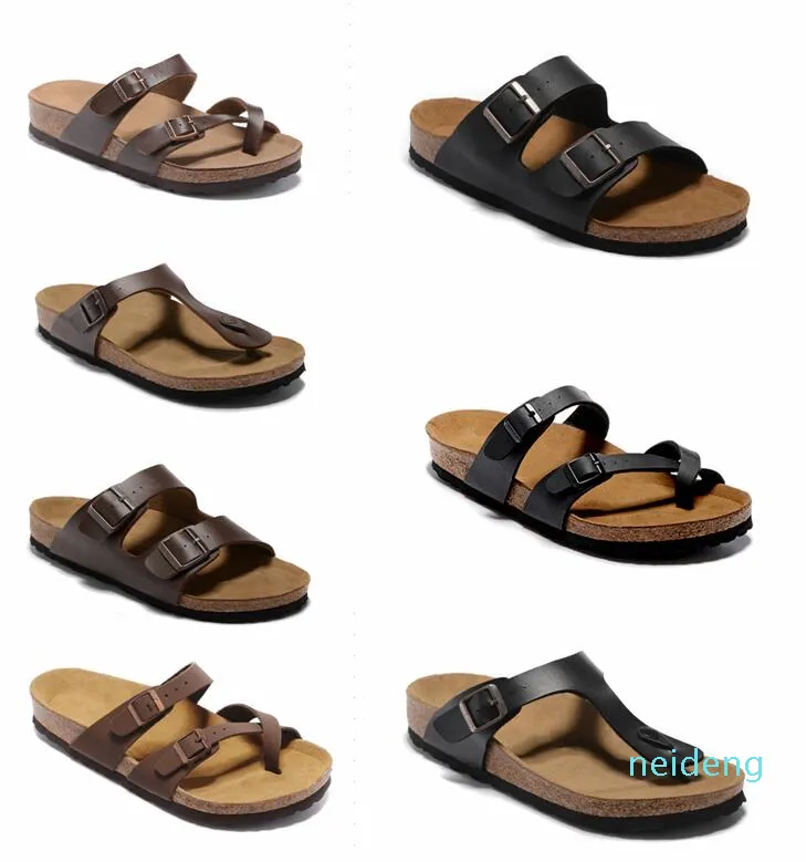 2022- Summer Beach Cork Tofflor Sandaler Casual Double Buckle Clogs Sandalias Kvinnor Män Slip på Flip Flops Flats Skor 34-45