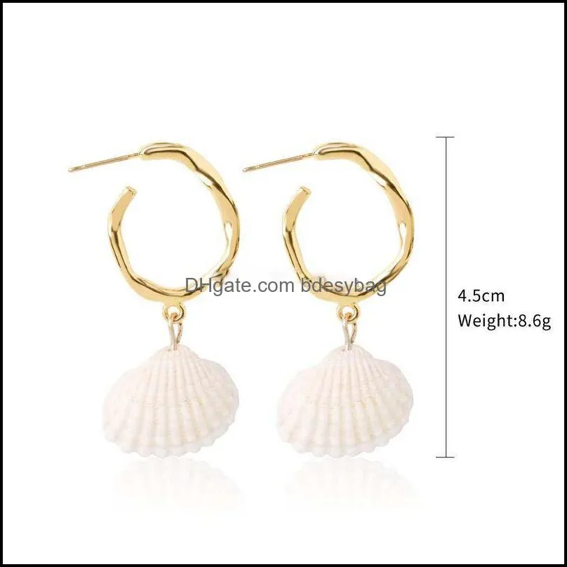 Bohemia Shell earrings women shell stud earrings dangle chandelier summer beach fashion jewelry will and andy jewelry