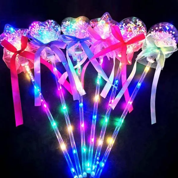 Activités de plein air LED Light Sticks Clear Ball Star Shape Clignotant Glow Baguettes Magiques pour Anniversaire Décoration De Fête De Mariage Enfants Jouets Éclairés