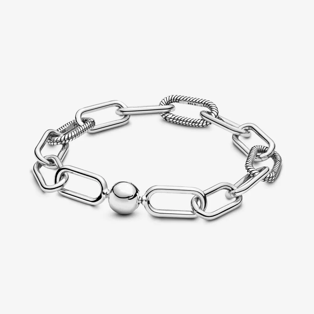 925 Sterling Silver Chain Link Bracelets Pour Femmes Fit Pandora Charms Perles Bracelet Lady Cadeau Top Qualité Avec Boîte D'origine
