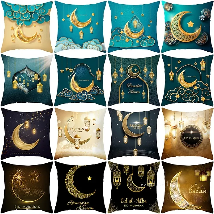 Ins Ramadan Taie d'oreiller ciel étoilé lune Ramadan coussin de chevet taie d'oreiller Ramadan décoration T2I53226