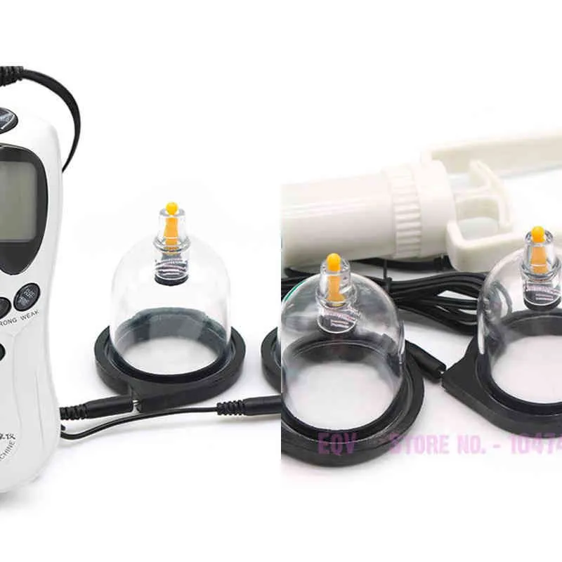 NXY Sex Pump Speelgoed Dubbele Cups Borstvergroting Electro Tipple Sucker Vacuum Stimulator voor Vrouw 1221