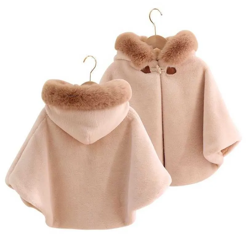 Meisjes Wollen Jas Jas Herfst Winter Faux Fur Warm Kinderen