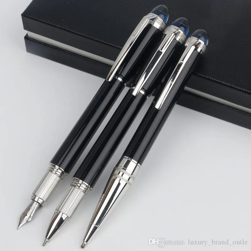 Begränsad upplaga blå kristall Top School Ballpoint eller Rollerball Pen Business Office leverantör Lyxiga skrivpennor