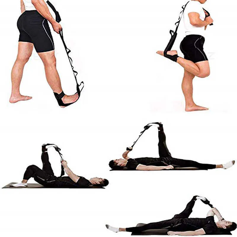 Yoga Fitness Belt Yoga Legamento Stretching Cintura Fitness Strap Fascite plantare Gamba Allenamento Piede Correzione dell'articolazione della caviglia Bretelle H1026