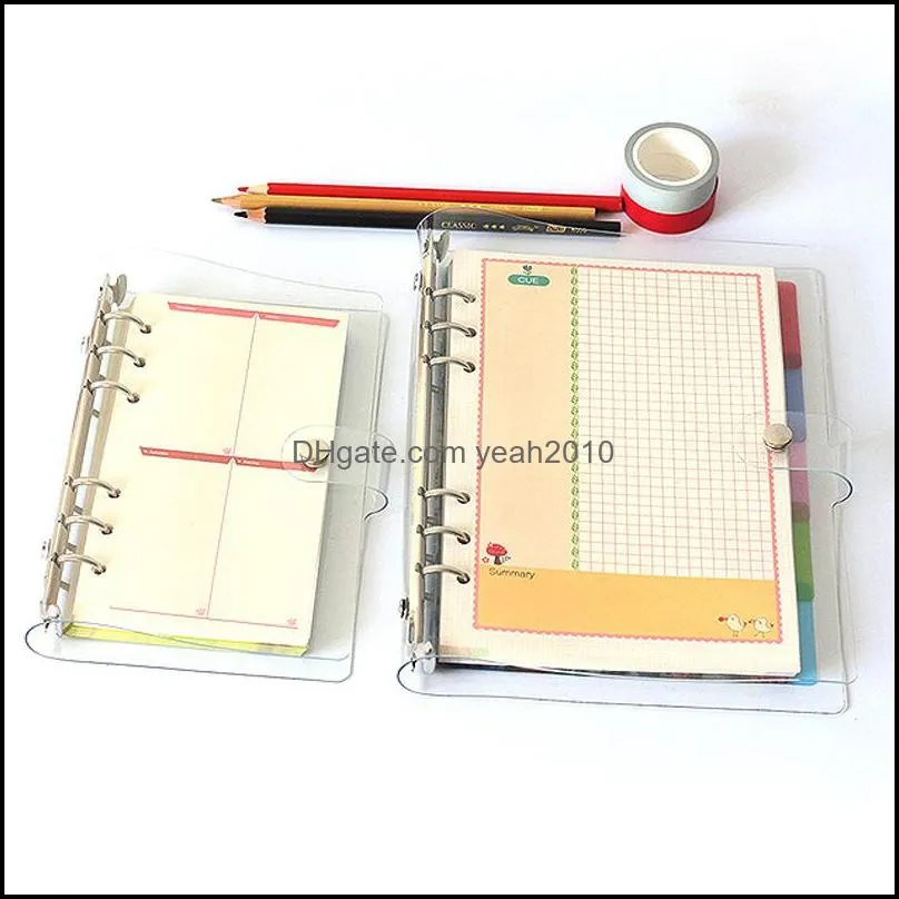 Notepads A7 A6 A5 Transparent Loose Leaf Binder Notebook Index Page Matte Cover Spiral Diary Planner Paper Note Book Stationery