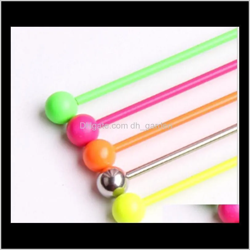 Hot Sale Color Noctilucous Lip Belly Eyebrow Ear Barbell Piercing Jewelry Bulks Lots Plug Free Shipping