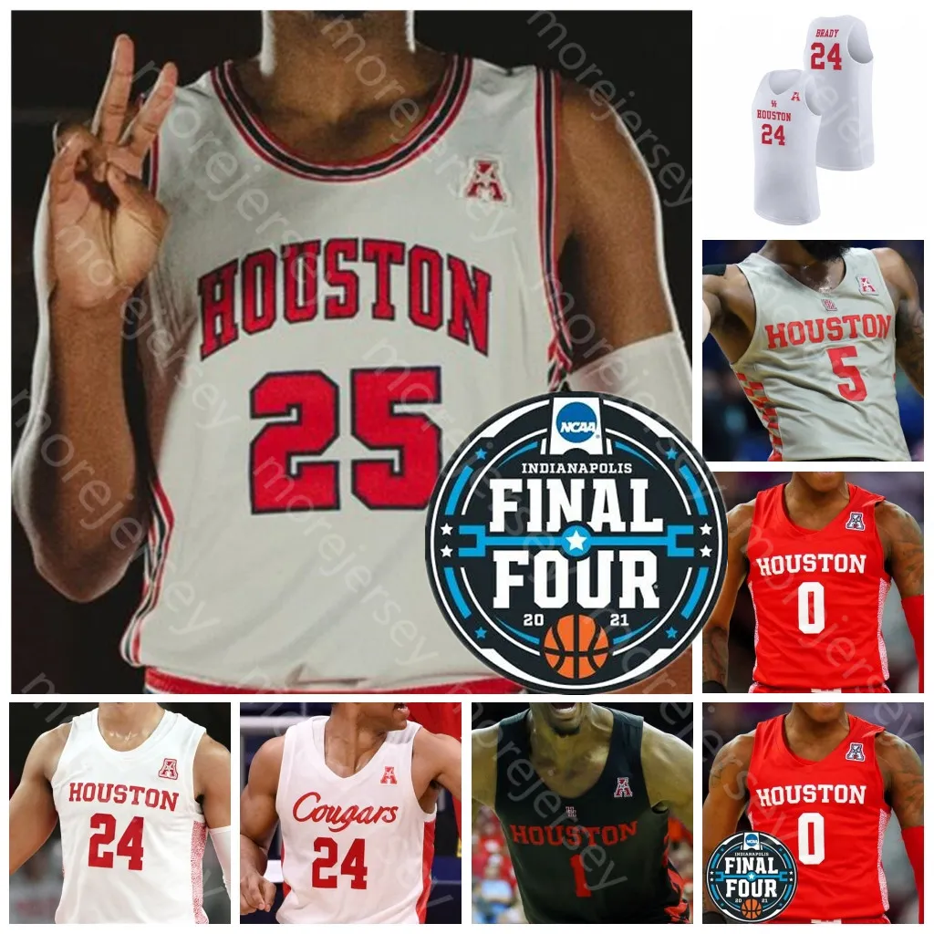 2021 Final Four 4 Cougars Basketball Jersey NCAA College Marcus Sasser Tramon Mark Jamal Shead Taze Moore Kyler Edwards Fabian White Jr.